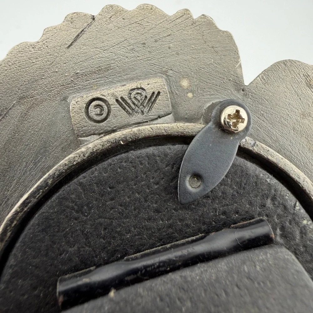 W Flower Mini Picture Frame Small Silver/Pewter Tone Vintage Floral Decor